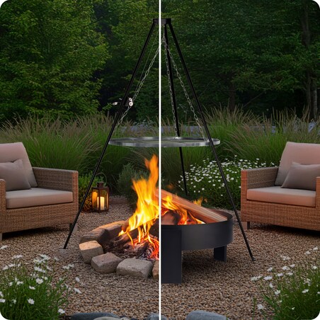 Palenisko ogrodowe grill na ognisko 80cm ruszt stalowy trójnóg Berdsen BD-884