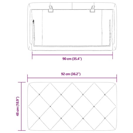 vidaXL Poduszka na wezgłowie, niebieska, 90 cm, aksamitna