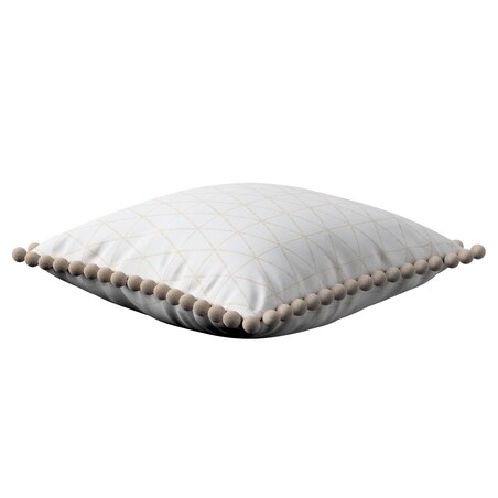 Poszewka Wera na poduszkę 45x45 beżowe trójkąty na kremowo-białym tle