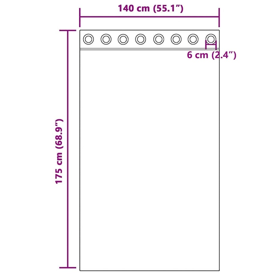 vidaXL Zasłony woalowe z przelotkami 2 szt. Czarne 140x175 cm