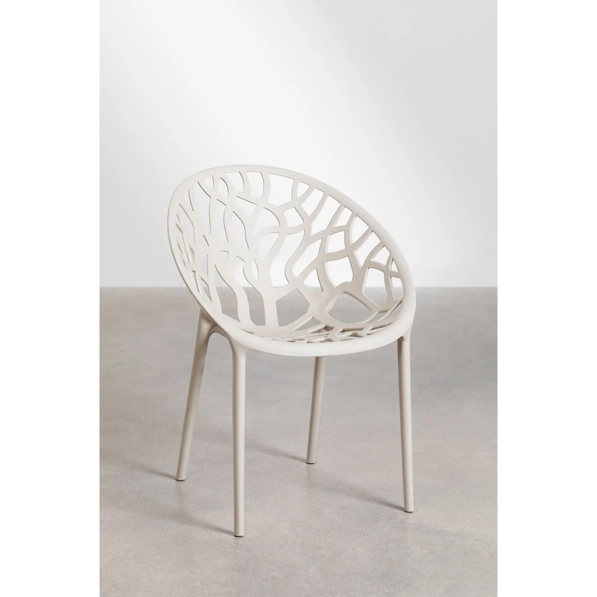 Krzesło z polipropylenu, sztaplowane, Coral, kremowo-szare