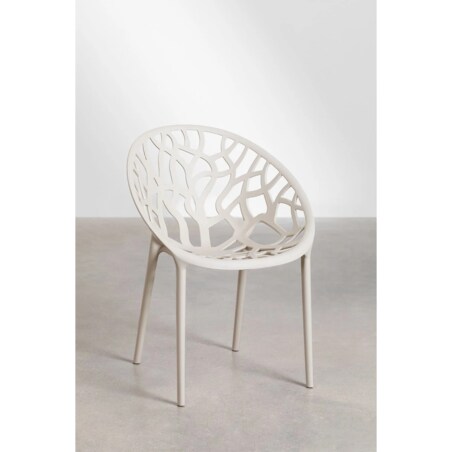 Krzesło z polipropylenu, sztaplowane, Coral, kremowo-szare