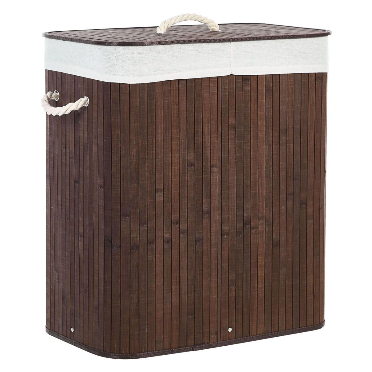 Kosz bambusowy z pokrywką ciemne drewno KANDY