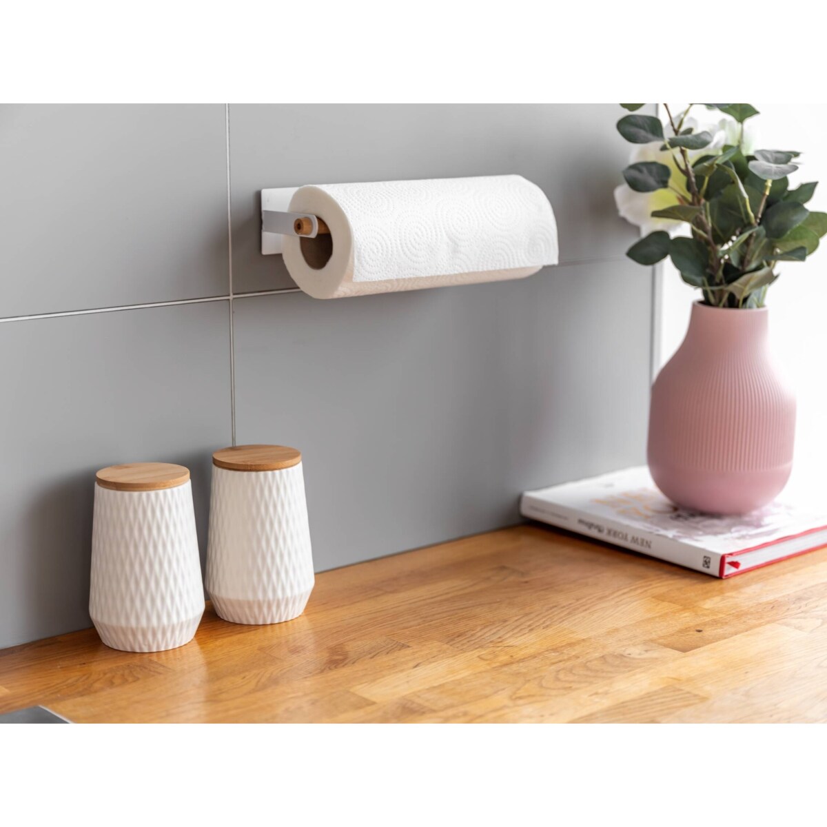 Pojemniki kuchenne ceramiczne DIAMOND, bambusowa pokrywa, 3 x 0,6 l, WENKO