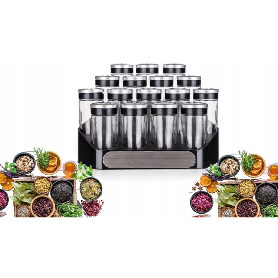 PRZYPRAWNIKI słoiczki na przyprawy zioła kuchenne w półce na prezent box