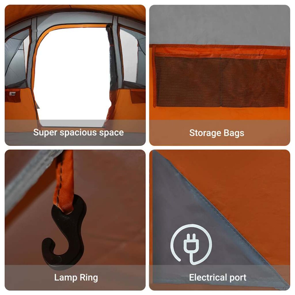 vidaXL Namioty Szary i pomarańczowy 576 x 325 x 213 cm Poliester