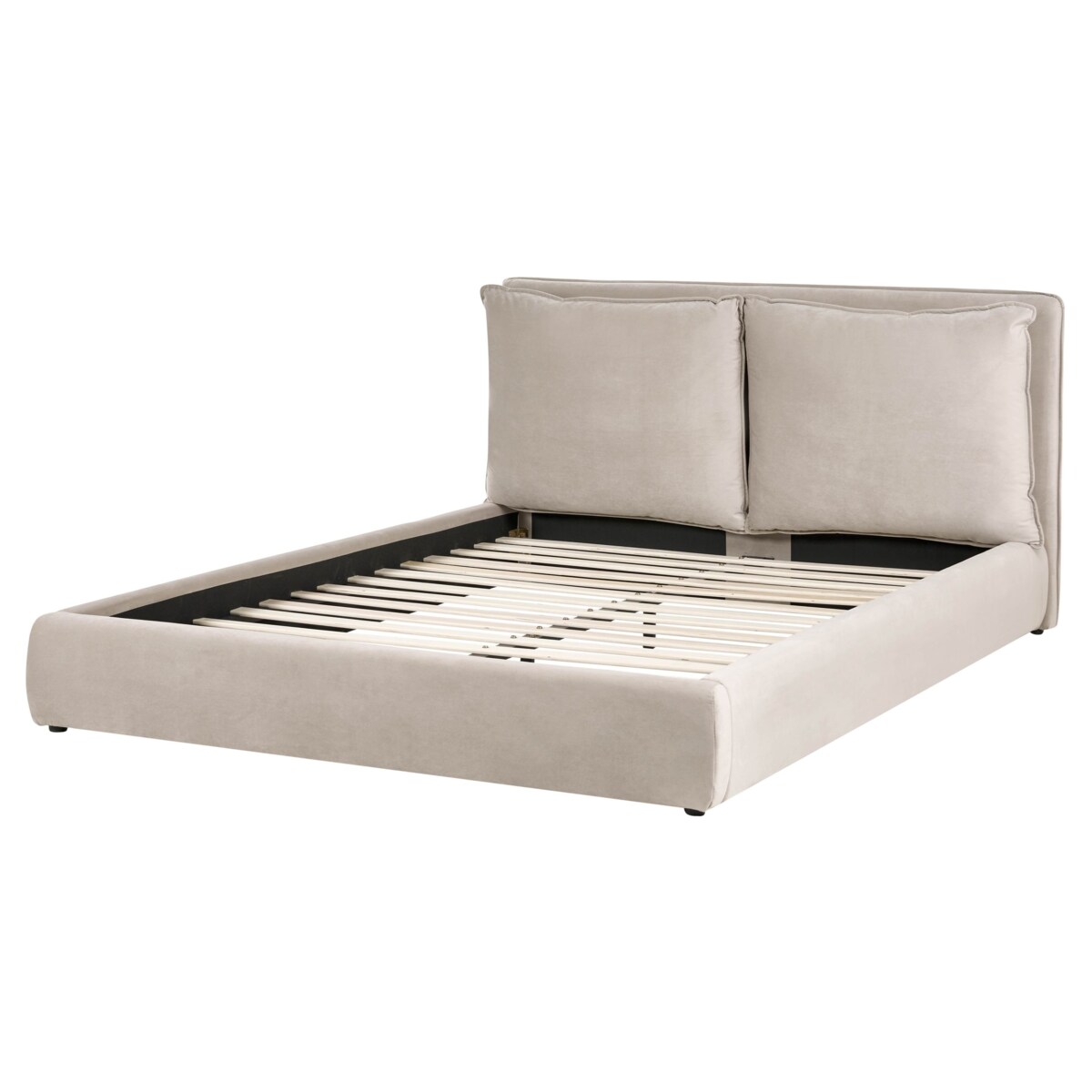 Łóżko Welur BAJONNA 160 x 200 cm Beżowoszary