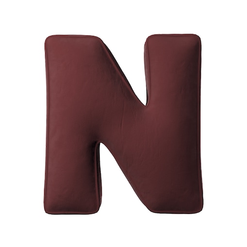 Poduszka literka N, bordowy, 30x40cm, Posh Velvet