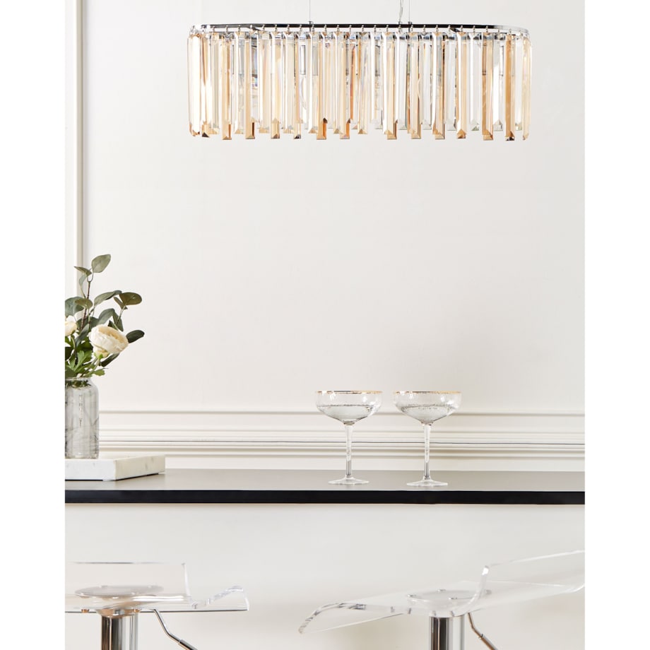 Żyrandol MANDEO Szkło Srebrny