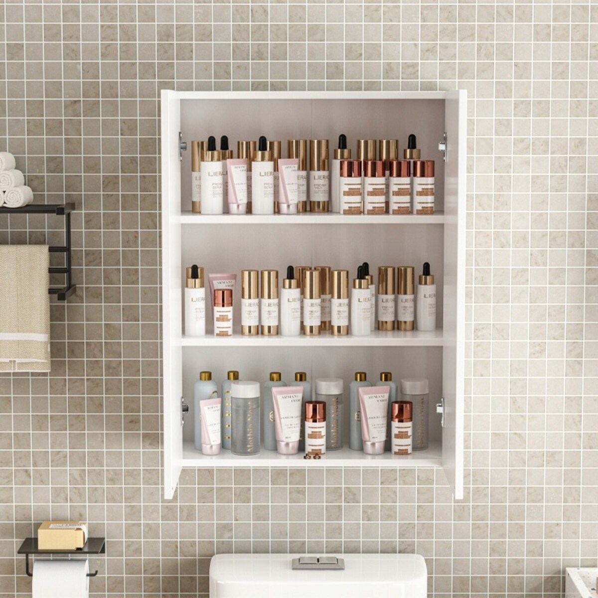 Szafka łazienkowa wisząca ścienna 3 półki 60 cm