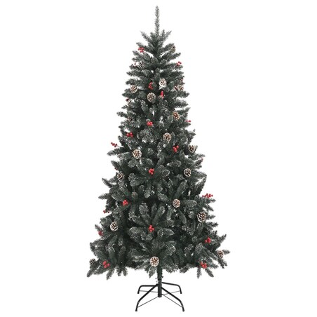 vidaXL Sztuczna choinka ze stojakiem, zielona, 240 cm, PVC