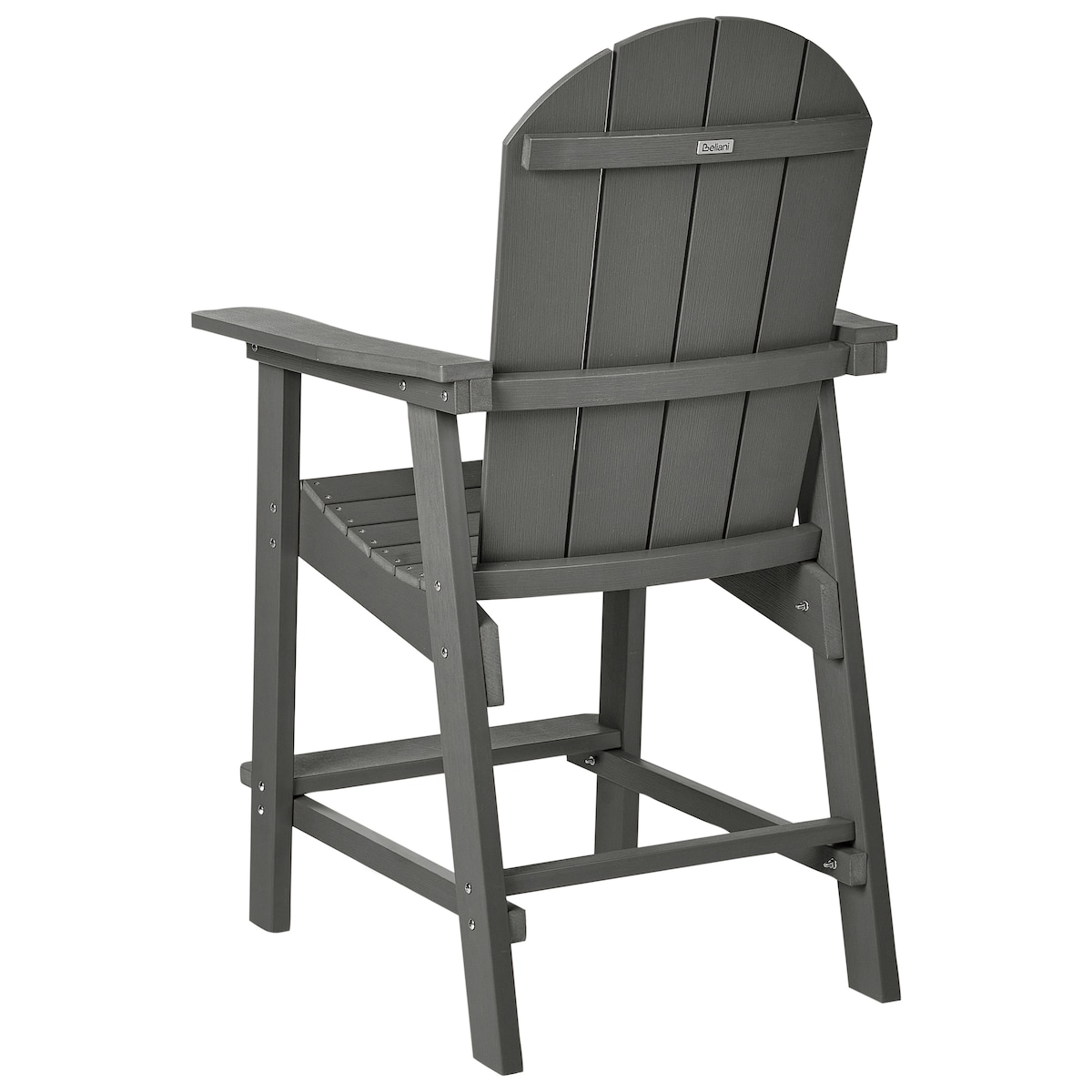 Krzesło barowe ogrodowe ADIRONDACK Materiał syntetyczny Ciemnoszary