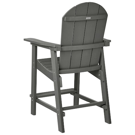 Krzesło barowe ogrodowe ADIRONDACK Materiał syntetyczny Ciemnoszary