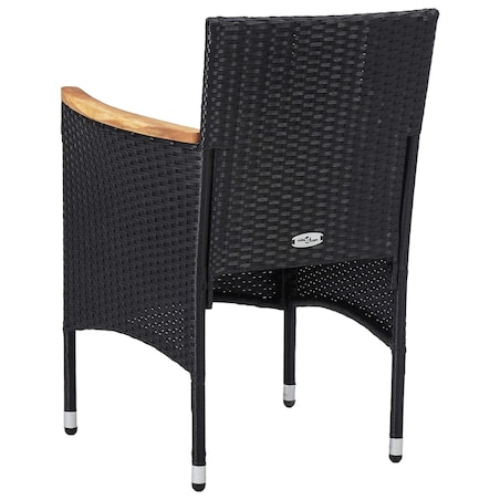 vidaXL Krzesła ogrodowe, 2 szt., polirattan, czarne