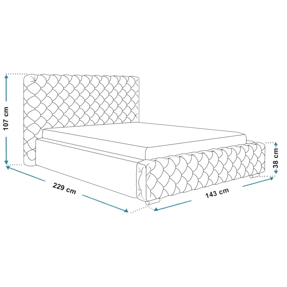 Łóżko tapicerowane z pojemnikiem 120x200 BEN 12 - beżowe