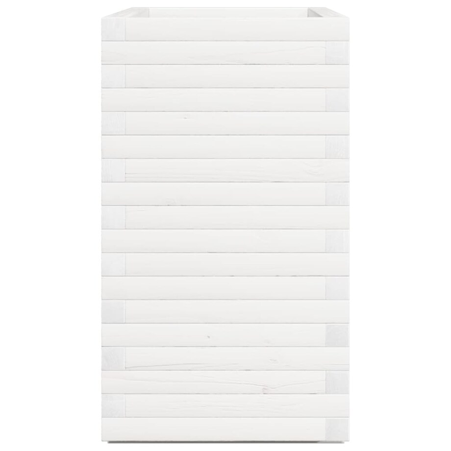 vidaXL Donica ogrodowa, biała, 90x40x72 cm, lite drewno sosnowe