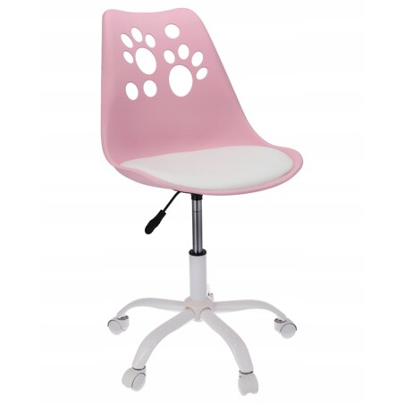 Krzesło dziecięce JOY obrotowe różowo-białe