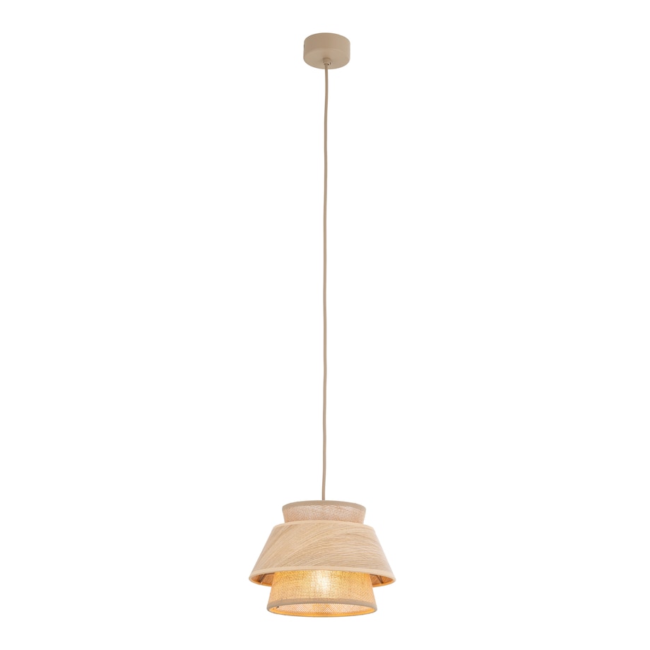 Lampa Wisząca Tk Lighting Kalum Len Fornir 1Xe27 Skandynawski, Boho, Japandi