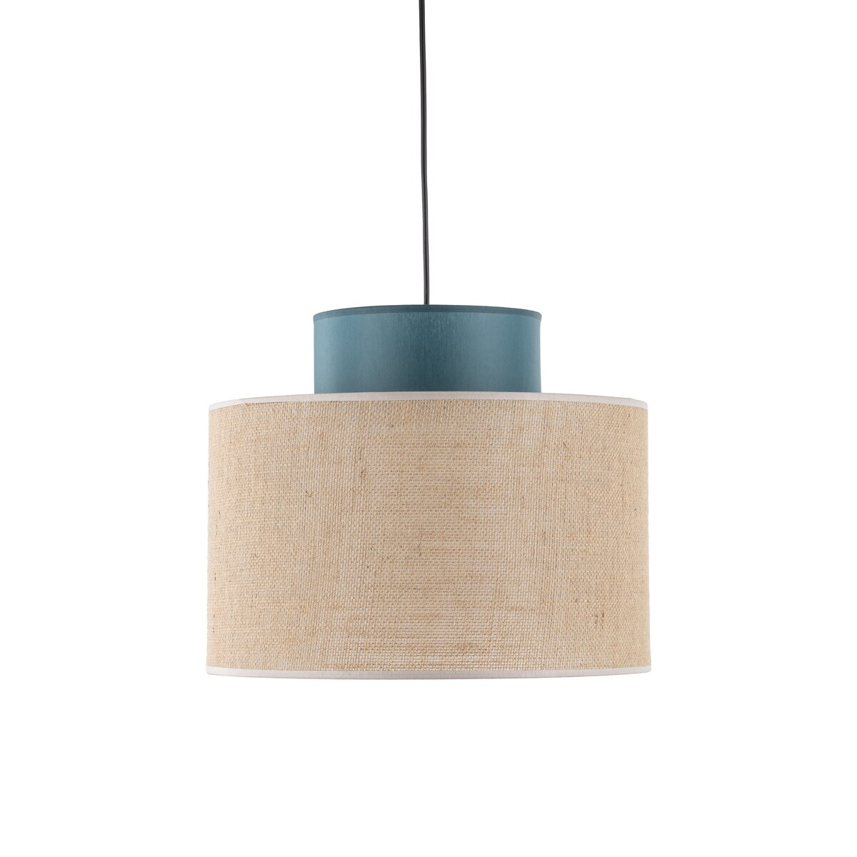 Lampa wisząca TK Lighting DUO JUTA GREEN 3256 E27 zielona jutowa regulowana 38 cm do salonu i jadalni