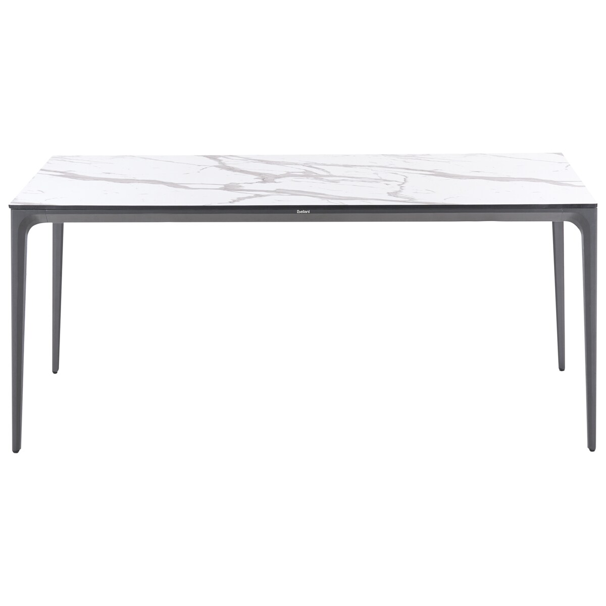 Stół ogrodowy SOVARETO 180 cm 90 cm Efekt marmuru Biały marmur
