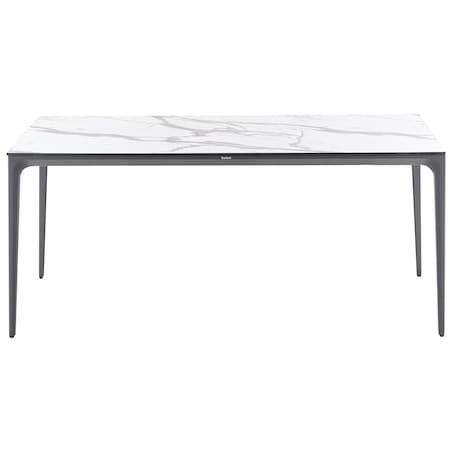 Stół ogrodowy SOVARETO 180 cm 90 cm Efekt marmuru Biały marmur