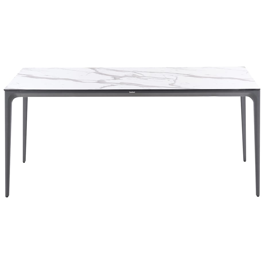 Stół ogrodowy SOVARETO 180 cm 90 cm Efekt marmuru Biały marmur