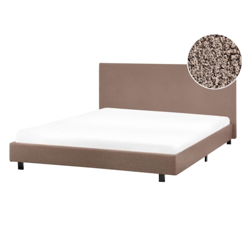 Łóżko Boucle ALBI 140 x 200 cm Brązowy