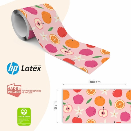 Pasek Dekoracyjny Do Tapet Do Kuchni Kolorowe OWOCE Abstrakcja Styl Vintage