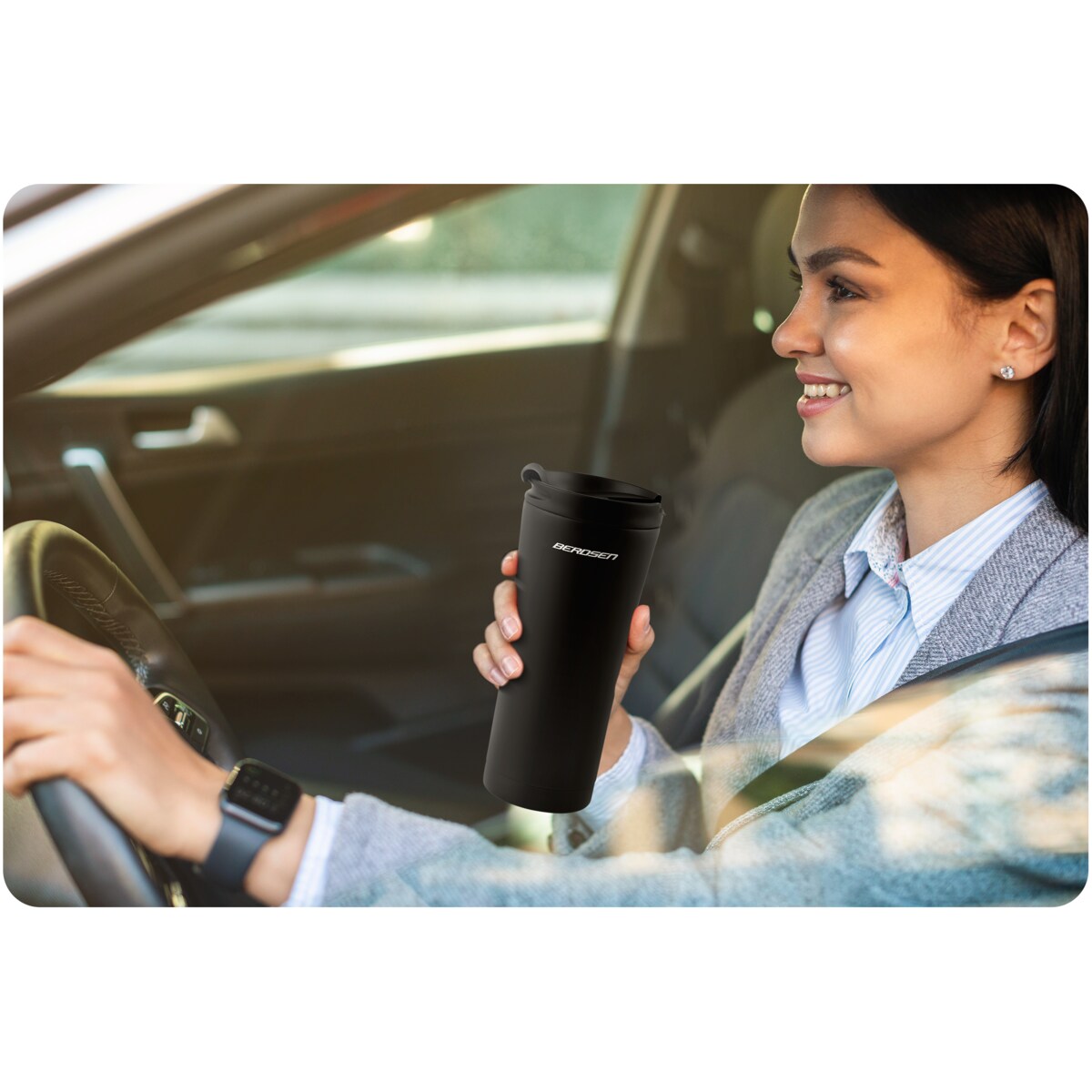 Kubek termiczny termos do samochodu na kawę herbatę Berdsen