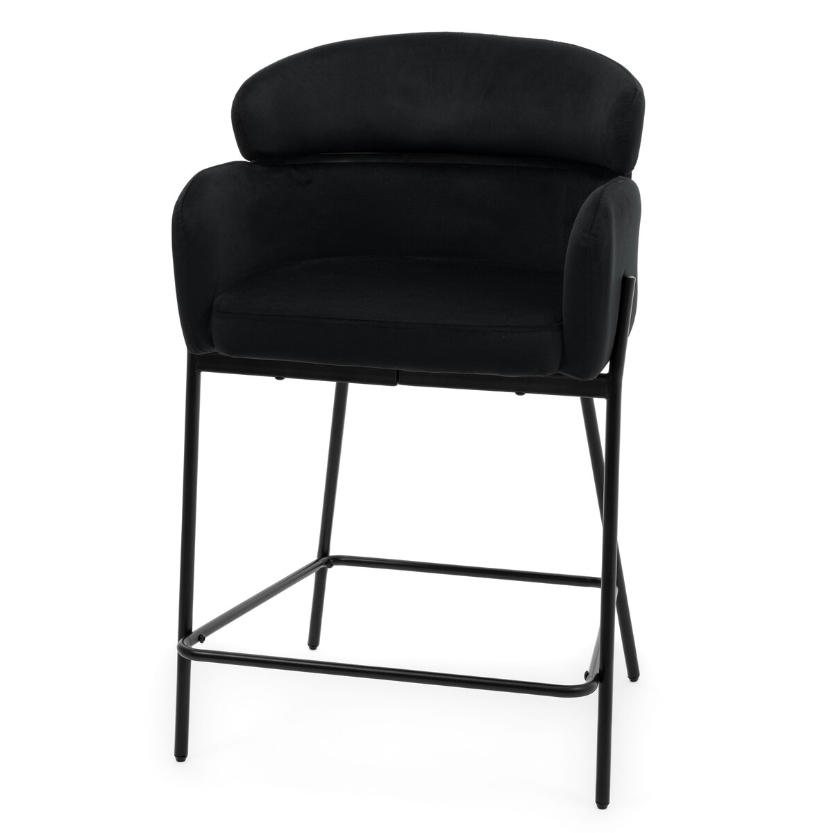 Hoker tapicerowany welurowy do salonu BOLZANO czarny