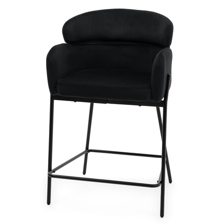 Hoker tapicerowany welurowy do salonu BOLZANO czarny