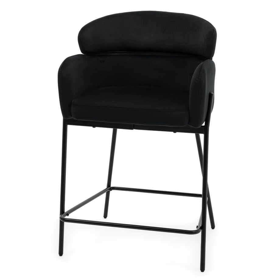 Hoker tapicerowany welurowy do salonu BOLZANO czarny