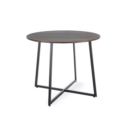 Stół okrągły LUNA 90x90 brąz rustykalny/czarny