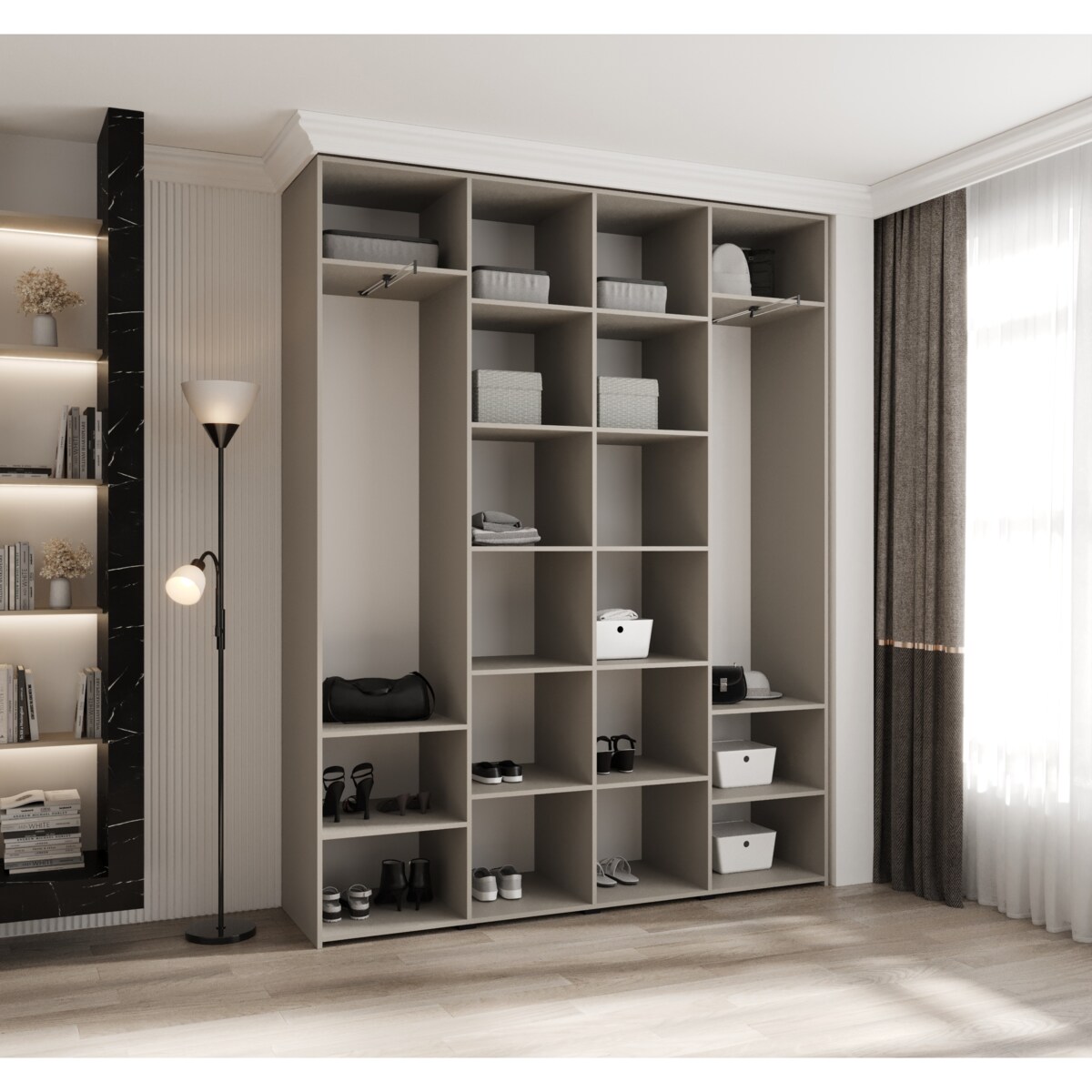 Szafa czterodrzwiowa Como 3 190 gł.40 kaszmir+czarny