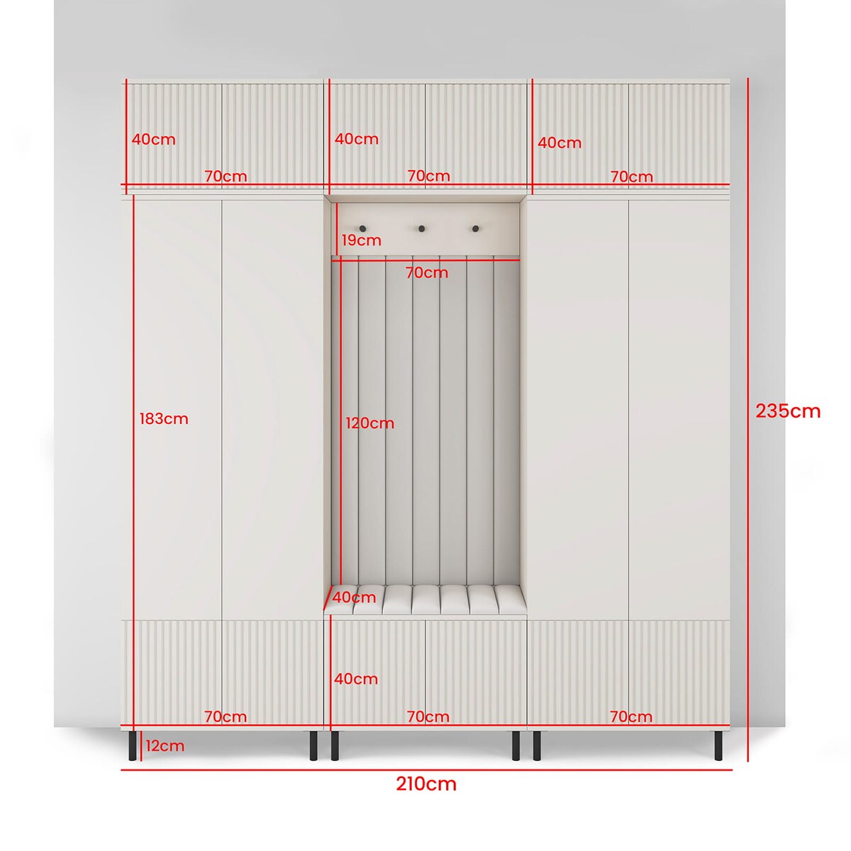 Zestaw mebli do przedpokoju Ritmo wersja 3 Trinity 16