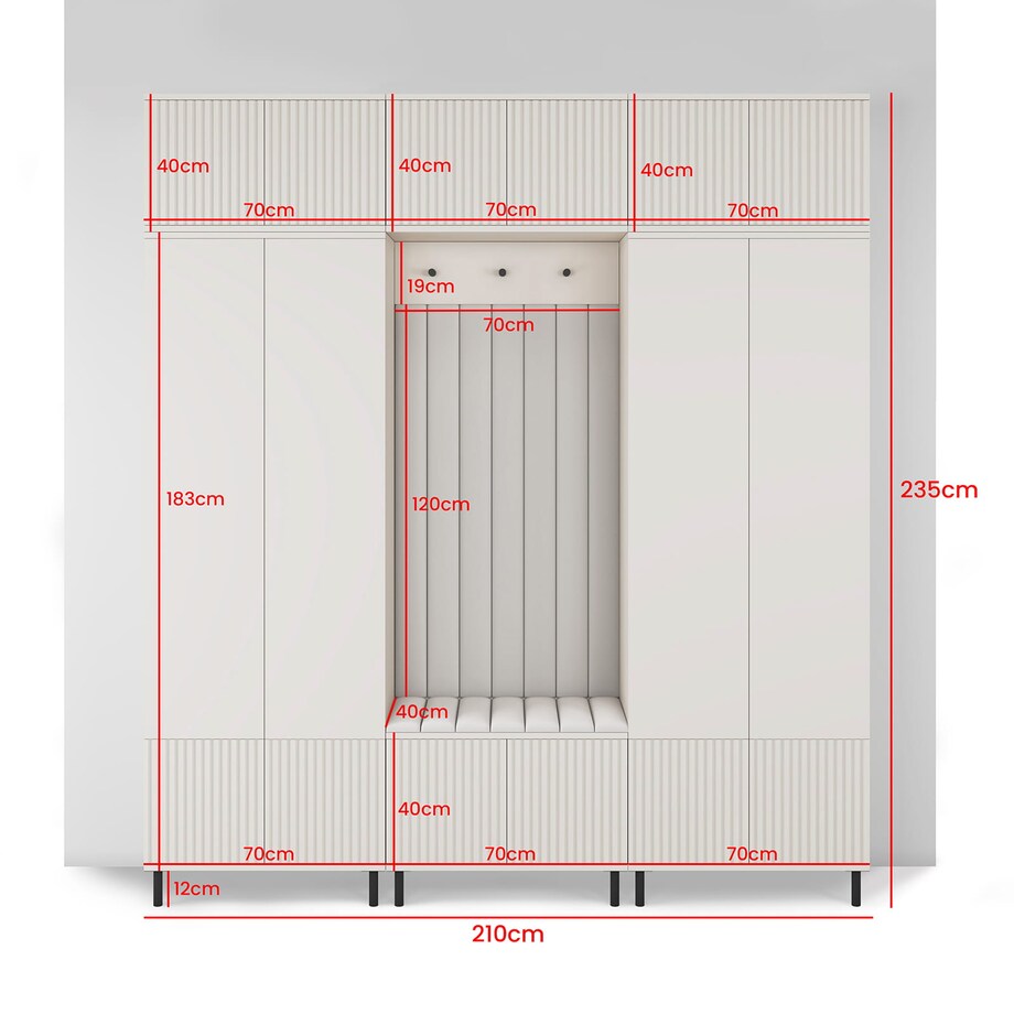 Zestaw mebli do przedpokoju Ritmo wersja 3 Trinity 16