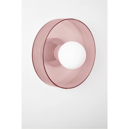 Kinkiet szklany Jaxal różowy Ø25 cm