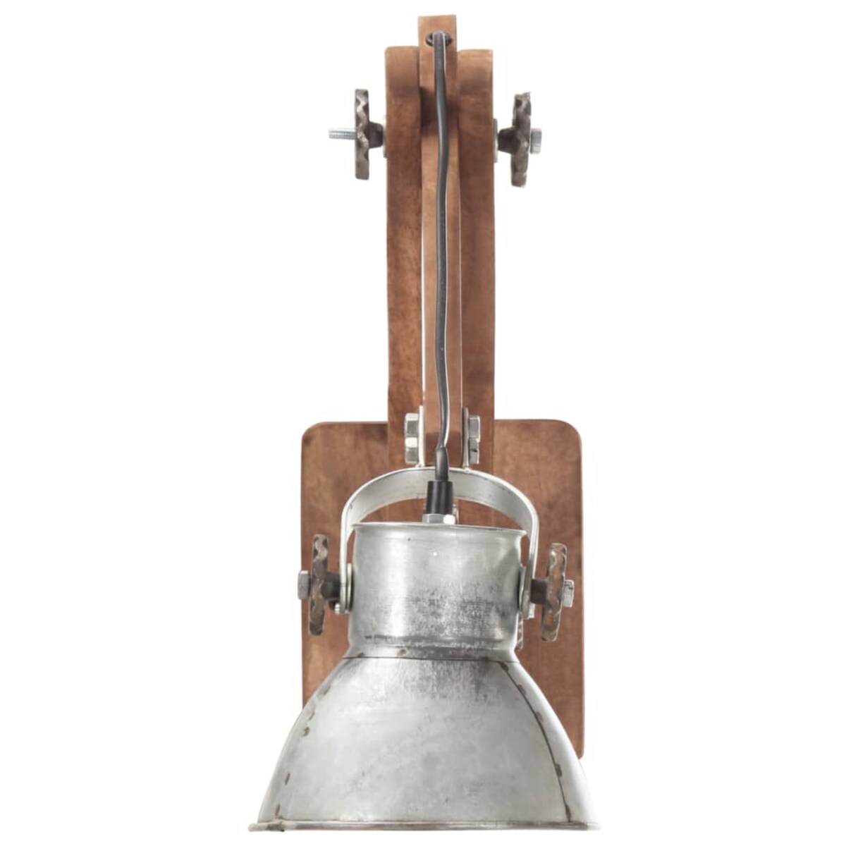 vidaXL Lampa ścienna w industrialnym stylu, srebrna, okrągła, E27