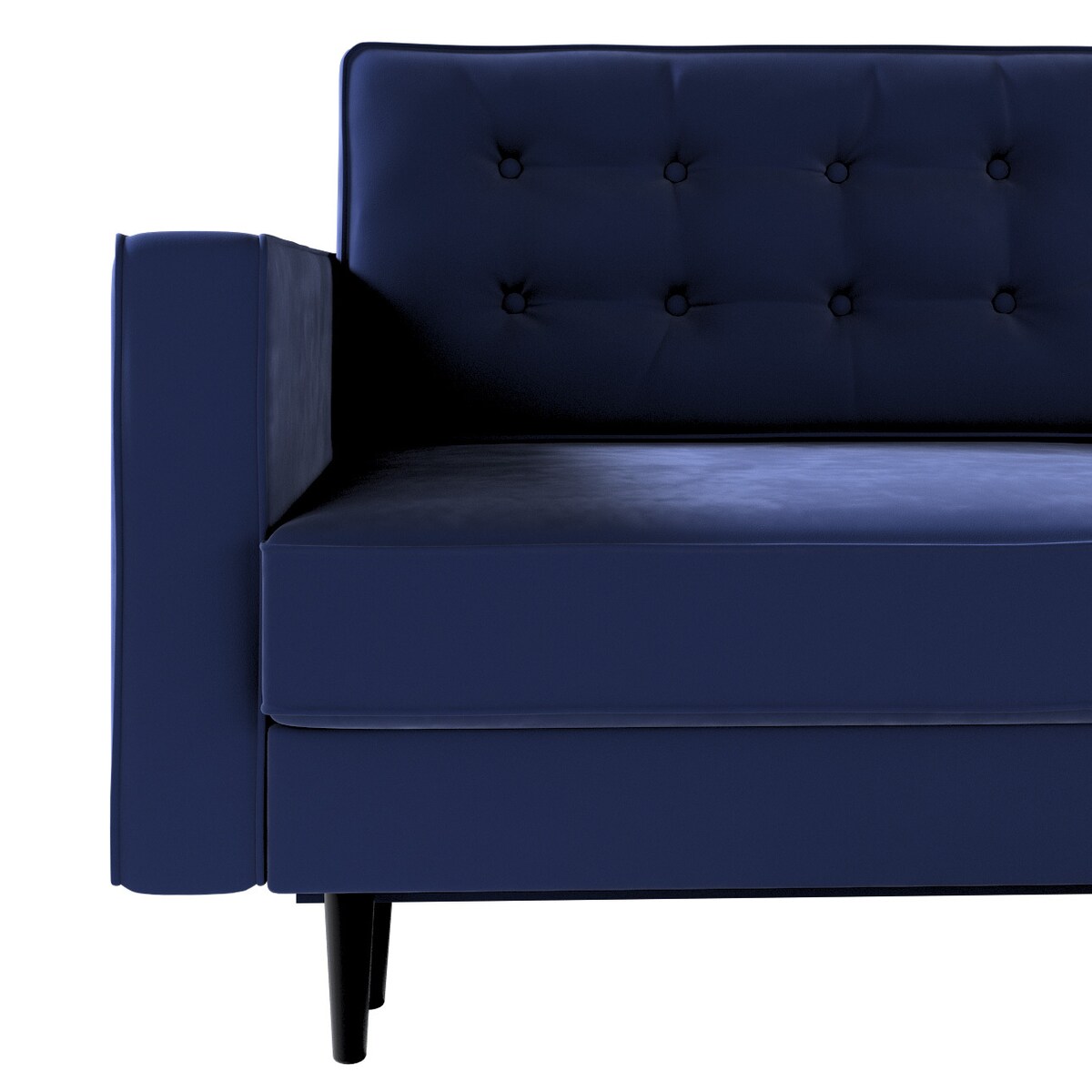 Sofa rozkładana Svein, ciemny niebieski, 224 x 97 x 91 cm, Tkaniny tapicerskie - sofy
