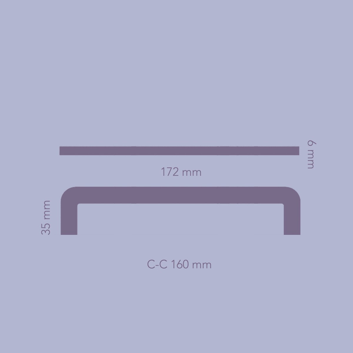 ISA 160 (M) uchwyt podłużny mosiężny szczotkowany nielakierowany