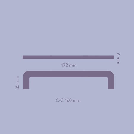 ISA 160 (M) uchwyt podłużny mosiężny szczotkowany nielakierowany