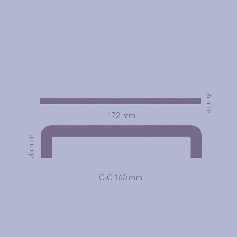 ISA 160 (M) uchwyt podłużny mosiężny szczotkowany nielakierowany