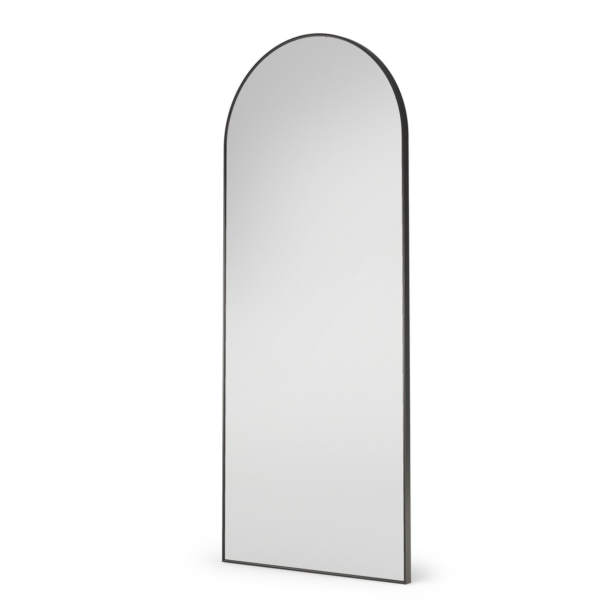 Lustro czarne w metalowej ramie półowalne 170x70 cm