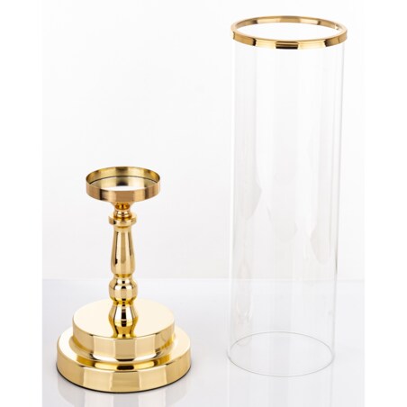 Świecznik złoty z kloszem 41x15 cm KANDILA