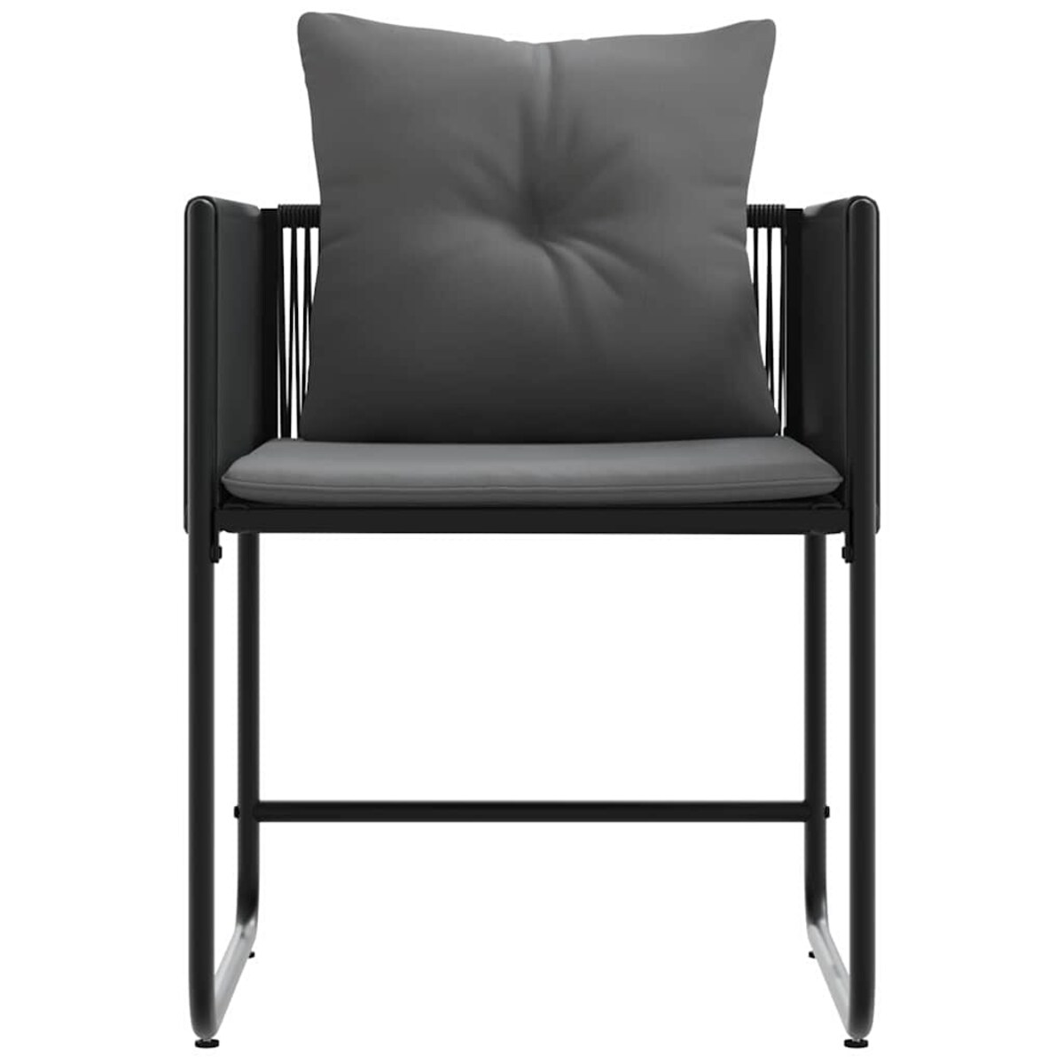 vidaXL Krzesła ogrodowe 4 pcs Czarny i antracytowy