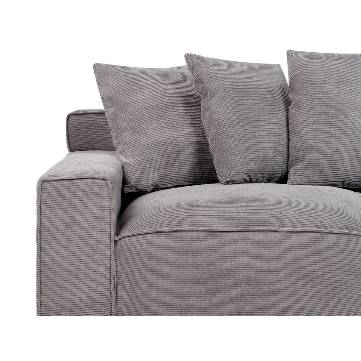 Sofa 3-osobowa sztruksowa ciemnoszara VISKAN