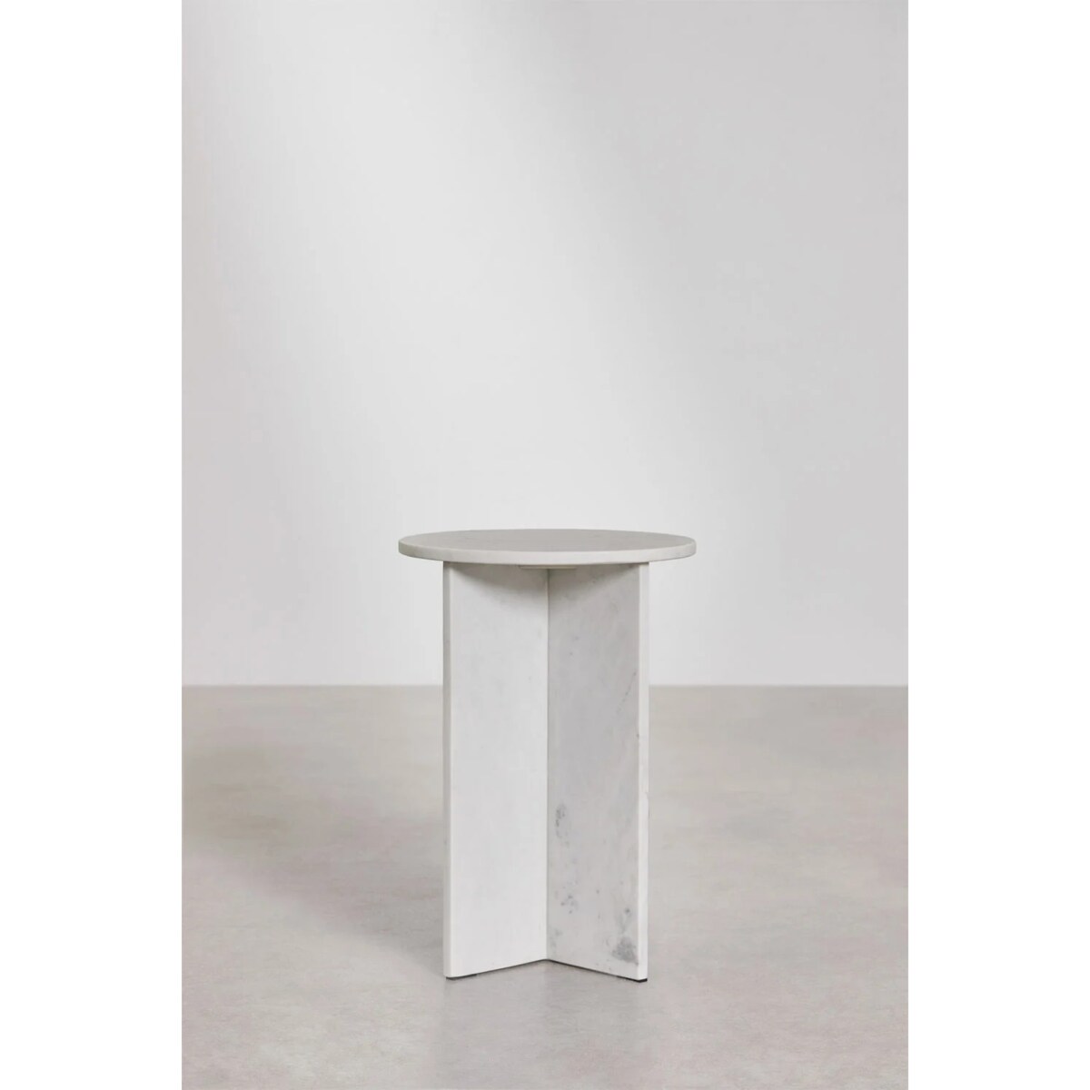 Stolik pomocniczy, biały marmur Banswara, Ø35 cm, Mencia