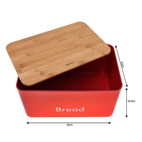 Chlebak w zestawie z 3 pojemnikami czerwony KINGHOFF