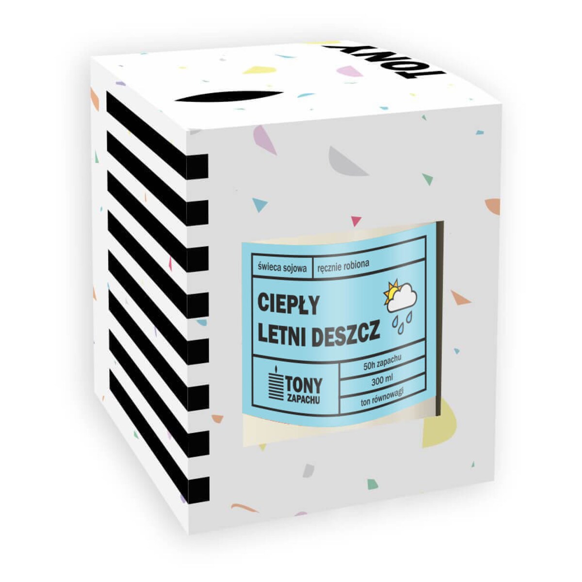 Świeca sojowa naturalna zapachowa CIEPŁY LETNI DESZCZ- najlepsza aromatyczna bezpieczna ręcznie robiona w szklanym słoiczku 300ml 50h palenia na prezent upominek