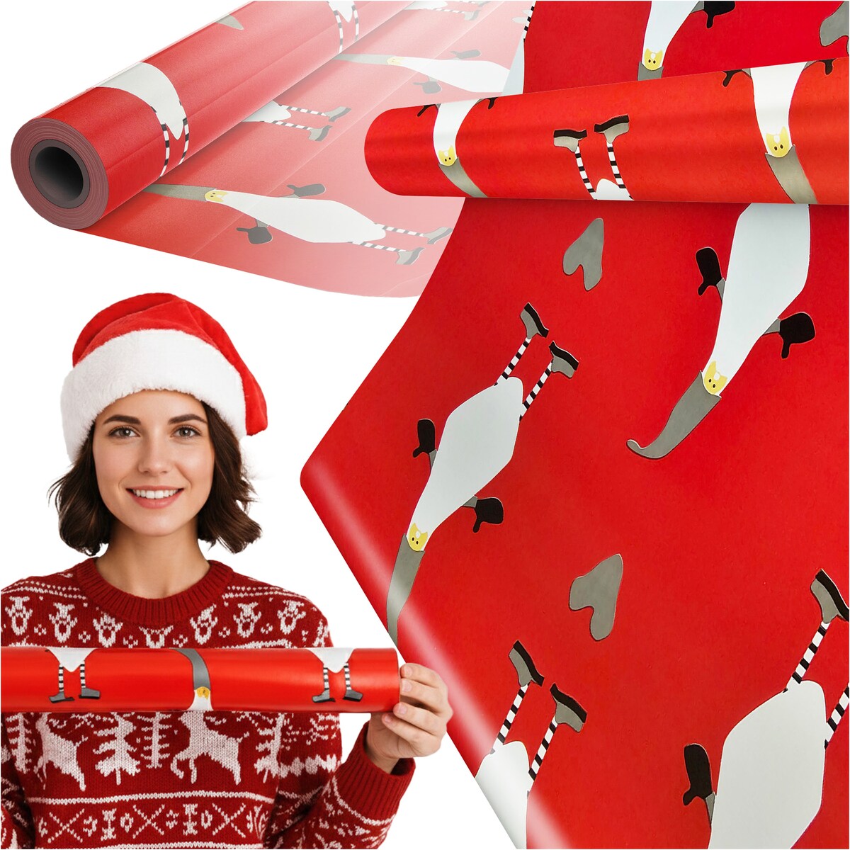 Papier do pakowania prezentów 20 METRÓW MEGAROLKA Świąteczny Do Paczek Szwedzka Jakość